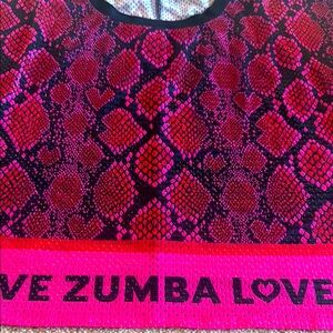 Zumba Pink and Black Snake Print Top S NWOT
